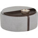 Borelli 17.25 inch Belfast Heather Grey / Autumn Chestnut Wheeled Storage Ottoman, Wheeled